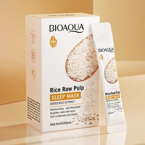 Kit 20 Máscaras Faciais Noturnas BIOAQUA Rice – Hidratação, Firmeza e Iluminação da Pele