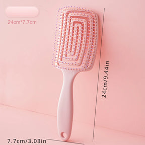 Pente Fluffy Colorido para Mulheres – Estilo Nórdico, Massageador e Elástico