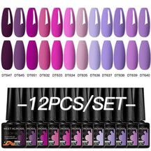 Kit 12 Unidades de Esmaltes em Gel MEET ACROSS – Cores Neon Macaron