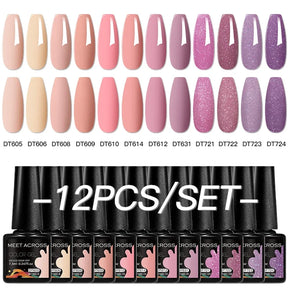 Kit 12 Unidades de Esmaltes em Gel MEET ACROSS – Cores Neon Macaron