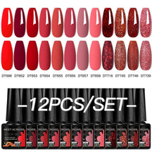 Kit 12 Unidades de Esmaltes em Gel MEET ACROSS – Cores Neon Macaron