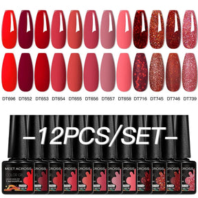 Kit 12 Unidades de Esmaltes em Gel MEET ACROSS – Cores Neon Macaron