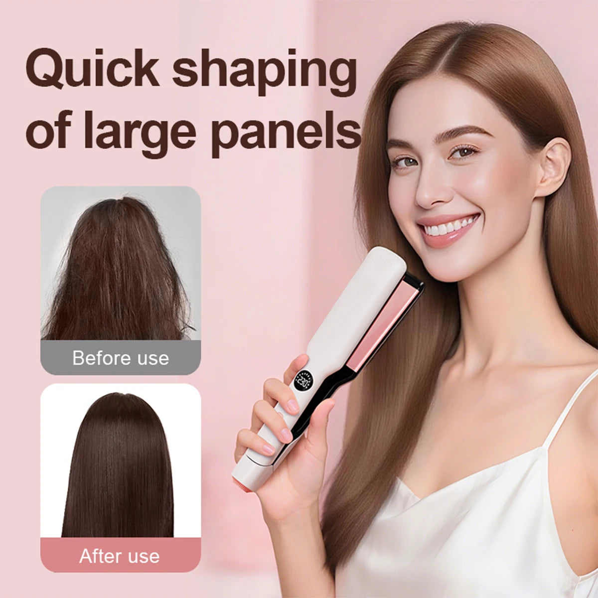 Minhuang Hair Straightener 2-in-1 Professional Ceramic Flat Iron Fast Heat Treatment Hair Styling Tool For Wet or Dry Hair