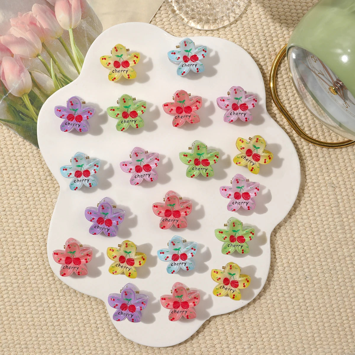 Mini Presilhas Flor para Cabelo – Kit com Presilhas Antimarcas para Franjas e Penteados