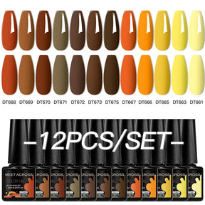 Kit 12 Unidades de Esmaltes em Gel MEET ACROSS – Cores Neon Macaron