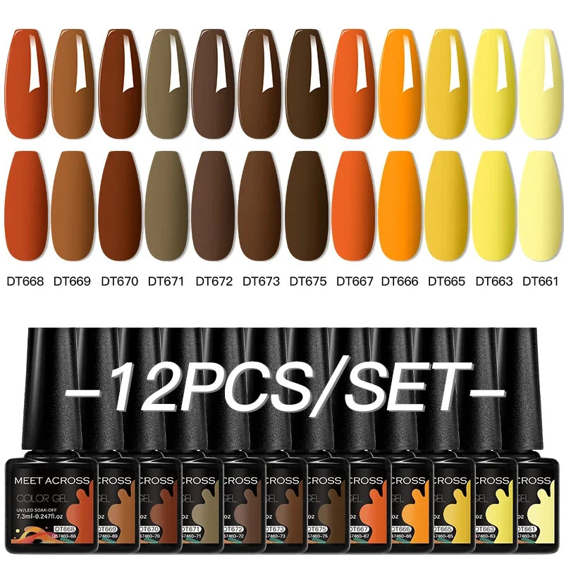 Kit 12 Unidades de Esmaltes em Gel MEET ACROSS – Cores Neon Macaron