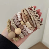 Kit com 10 Elásticos de Cabelo em Couro Sintético – Alta Elasticidade e Durabilidade