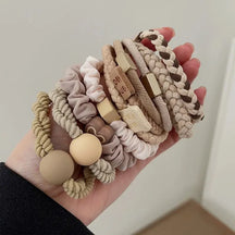 Kit com 10 Elásticos de Cabelo em Couro Sintético – Alta Elasticidade e Durabilidade