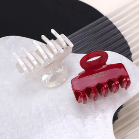 Presilha de Cabelo Vermelha em Acetato – 5,5cm | Estilo Coreano para Mulheres e Garotas