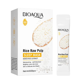 Kit 20 Máscaras Faciais Noturnas BIOAQUA Rice – Hidratação, Firmeza e Iluminação da Pele