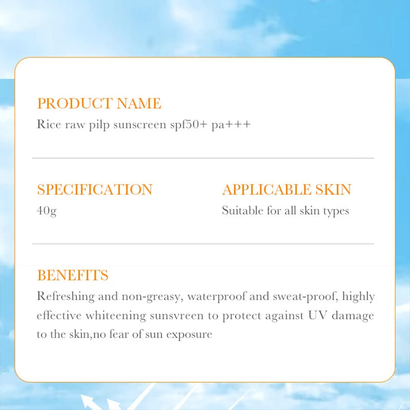 Protetor Solar Facial e Corporal BIOAQUA Rice SPF 50+ – Bloqueador Solar Iluminador