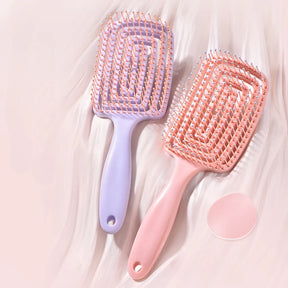 Pente Fluffy Colorido para Mulheres – Estilo Nórdico, Massageador e Elástico