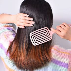 Pente Fluffy Colorido para Mulheres – Estilo Nórdico, Massageador e Elástico