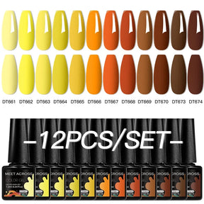 Kit 12 Unidades de Esmaltes em Gel MEET ACROSS – Cores Neon Macaron