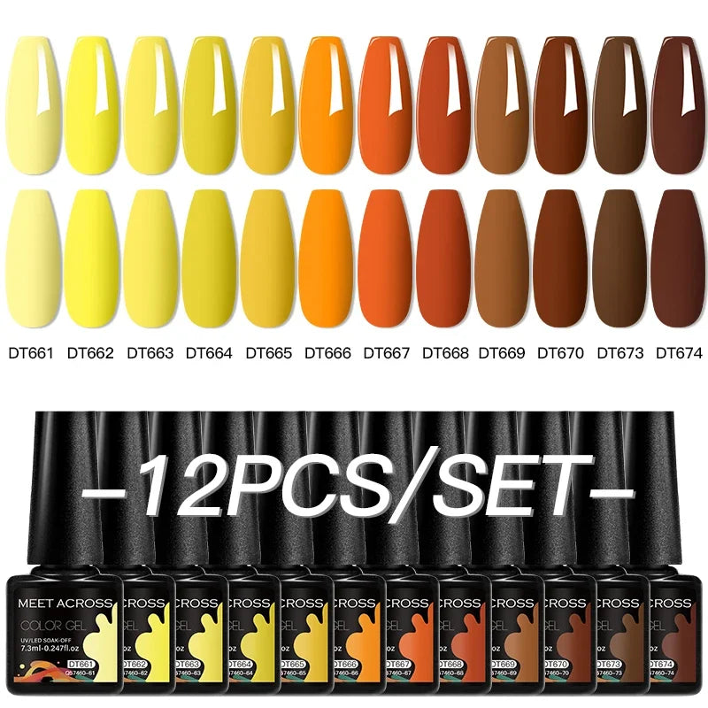 Kit 12 Unidades de Esmaltes em Gel MEET ACROSS – Cores Neon Macaron