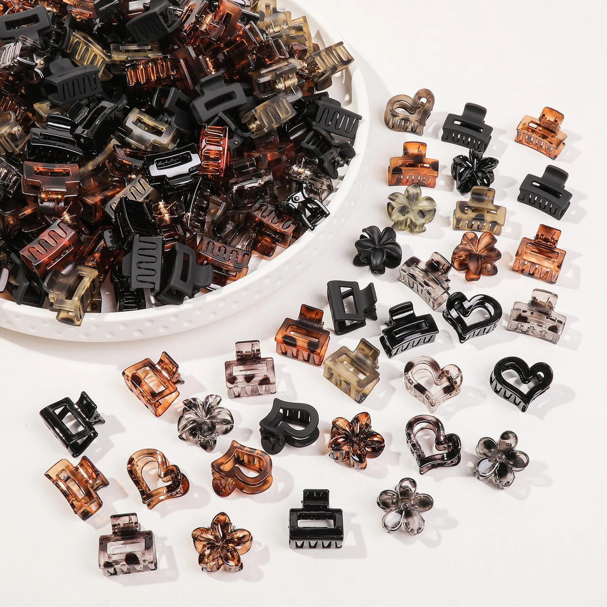 Mini Presilhas Flor para Cabelo – Kit com Presilhas Antimarcas para Franjas e Penteados