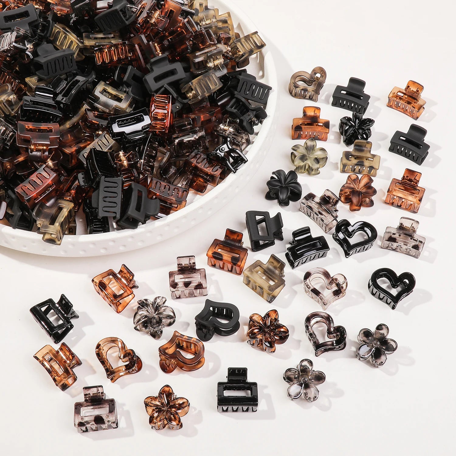 Mini Presilhas Flor para Cabelo – Kit com Presilhas Antimarcas para Franjas e Penteados