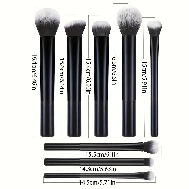 Professional Makeup Brush Set 8pcs Vegan Synthetic Bristles for Foundation Blush Eyeshadow,Easy Clean Soft Face Eye CosmeticKits