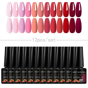 Kit 12 Unidades de Esmaltes em Gel MEET ACROSS – Cores Neon Macaron