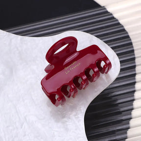 Presilha de Cabelo Vermelha em Acetato – 5,5cm | Estilo Coreano para Mulheres e Garotas