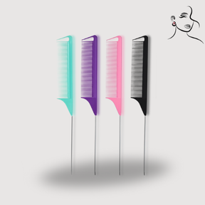 Pente Profissional de Cabo Fino com Ponta de Aço – Antiestático para Penteados e Salões